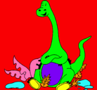 Dibujo Diplodocus sentado pintado por DinoYumi