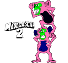 Dibujo Madagascar 2 Manson y Phil pintado por avatar
