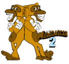 Dibujo Madagascar 2 Manson y Phil 2 pintado por hffmkftmnkyj