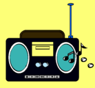Dibujo Radio cassette 2 pintado por gravadora