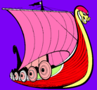 Dibujo Barco vikingo pintado por vela