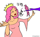 Dibujo Princesa cantando pintado por lunafiona