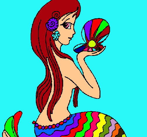 Dibujo Sirena y perla pintado por Daniela08