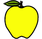 Dibujo manzana pintado por amarilla