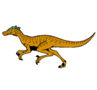Dibujo Velociraptor pintado por esqueleto