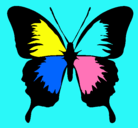 Dibujo Mariposa con alas negras pintado por valdan