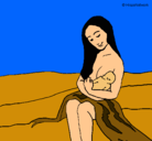 Dibujo Madre con su bebe pintado por Xaratini