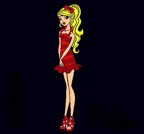 Dibujo Barbie Fashionista 6 pintado por ylenia