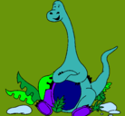 Dibujo Diplodocus sentado pintado por ZACARIES