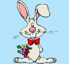 Dibujo Conejo con ramo de flores pintado por Lo0kItAah