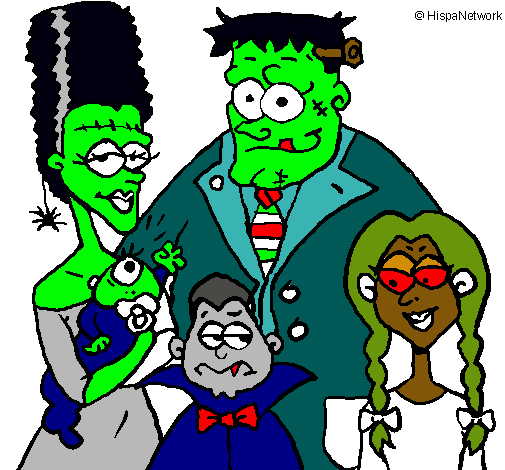 Dibujo Familia de monstruos pintado por JHOVANY
