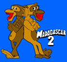 Dibujo Madagascar 2 Manson y Phil 2 pintado por simios