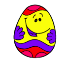 Dibujo Huevo de pascua feliz pintado por huevito