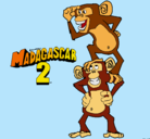 Dibujo Madagascar 2 Manson y Phil pintado por dalmiru