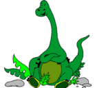 Dibujo Diplodocus sentado pintado por MARC2