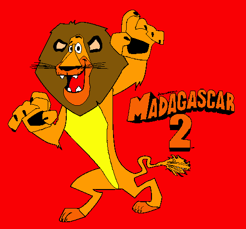 Dibujo Madagascar 2 Alex pintado por brian