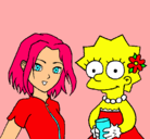 Dibujo Sakura y Lisa pintado por carmenmaria2