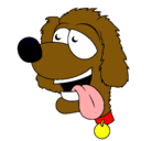 Dibujo Perro con la lengua fuera II pintado por JUDI