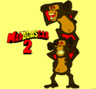 Dibujo Madagascar 2 Manson y Phil pintado por GHFIGHGRF
