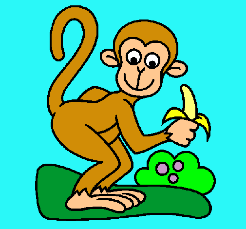Dibujo Mono pintado por pollo