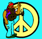 Dibujo Músico hippy pintado por Chuck