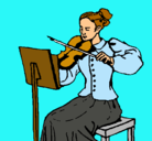 Dibujo Dama violinista pintado por fcai