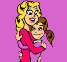 Dibujo Madre e hija abrazadas pintado por patrcia