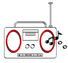 Dibujo Radio cassette 2 pintado por german28