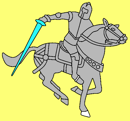 Dibujo Caballero a caballo IV pintado por juanda