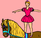 Dibujo Trapecista encima de caballo pintado por giulia