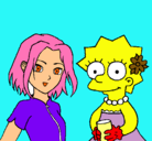 Dibujo Sakura y Lisa pintado por maitecita
