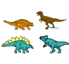 Dibujo Dinosaurios de tierra pintado por potro