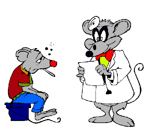 Doctor y paciente ratón