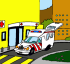 Dibujo Ambulancia en el hospital pintado por jangel