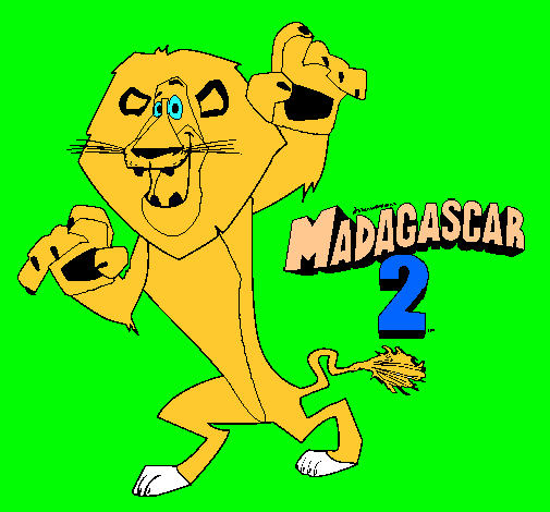 Dibujo Madagascar 2 Alex pintado por juanda