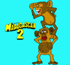 Dibujo Madagascar 2 Manson y Phil pintado por alfo