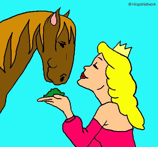 Dibujo Princesa y caballo pintado por danii_krys