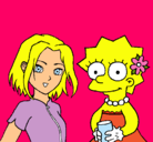 Dibujo Sakura y Lisa pintado por hgjghjtf
