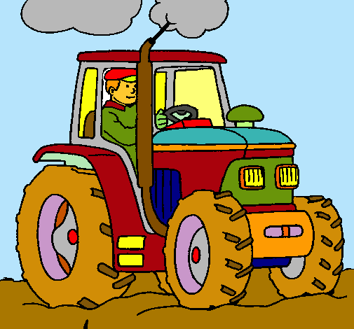 Tractor en funcionamiento