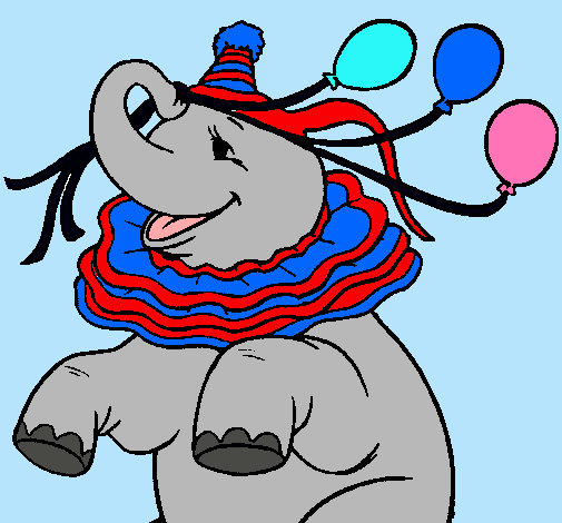 Elefante con 3 globos