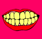 Dibujo Boca y dientes pintado por emilly