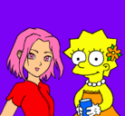 Dibujo Sakura y Lisa pintado por Lizy