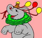 Dibujo Elefante con 3 globos pintado por dnjnik