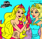 Dibujo Barbie se despiede de la reina sirena pintado por miyaray