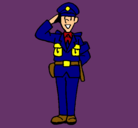 Dibujo Policía saludando pintado por FERCHARIVERA