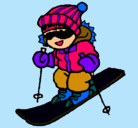 Dibujo Niño esquiando pintado por esqui