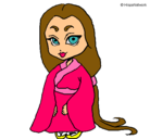 Dibujo Princesa con kimono pintado por Laura2