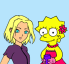 Dibujo Sakura y Lisa pintado por StarClaudia