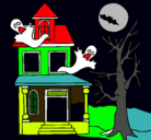 Dibujo Casa fantansma pintado por amer