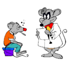 Dibujo Doctor y paciente ratón pintado por NETO